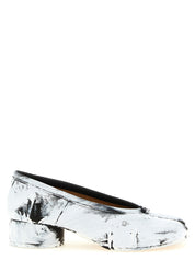Maison Margiela White/Black Lambskin Mid Heel Pumps