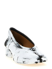 Maison Margiela White/Black Lambskin Mid Heel Pumps