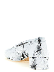 Maison Margiela White/Black Lambskin Mid Heel Pumps