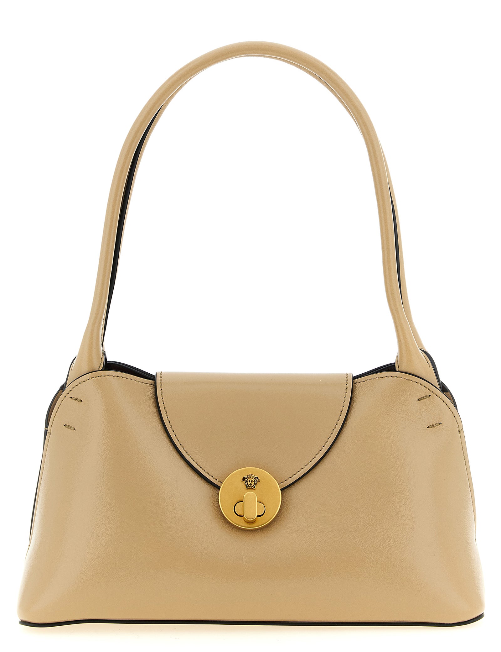 Versace Beige Calfskin Shoulder Bag