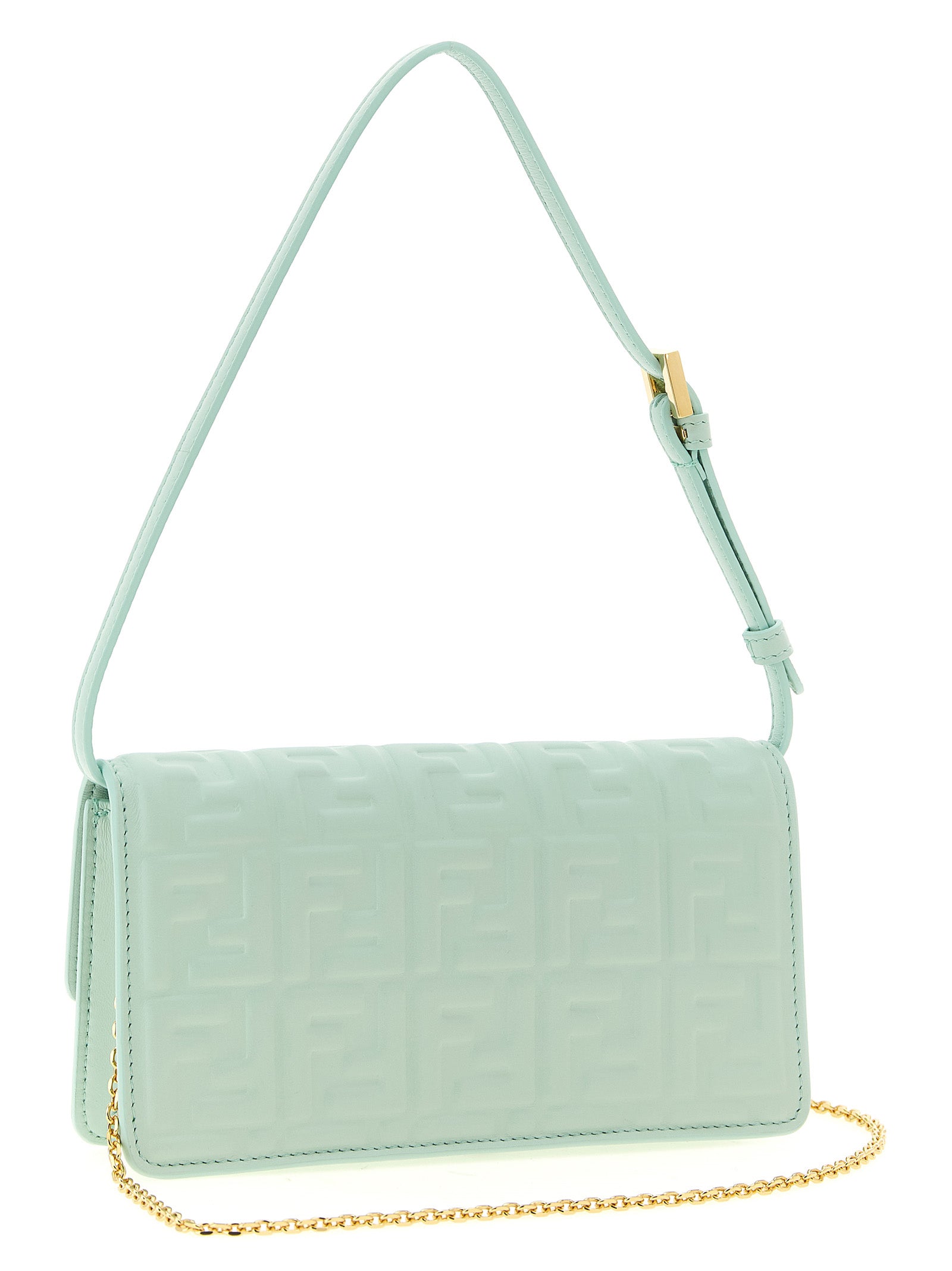 Fendi Light Green Lamb Leather Shoulder Bag