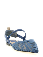 Fendi Light Blue Polyamide Flat Sandals