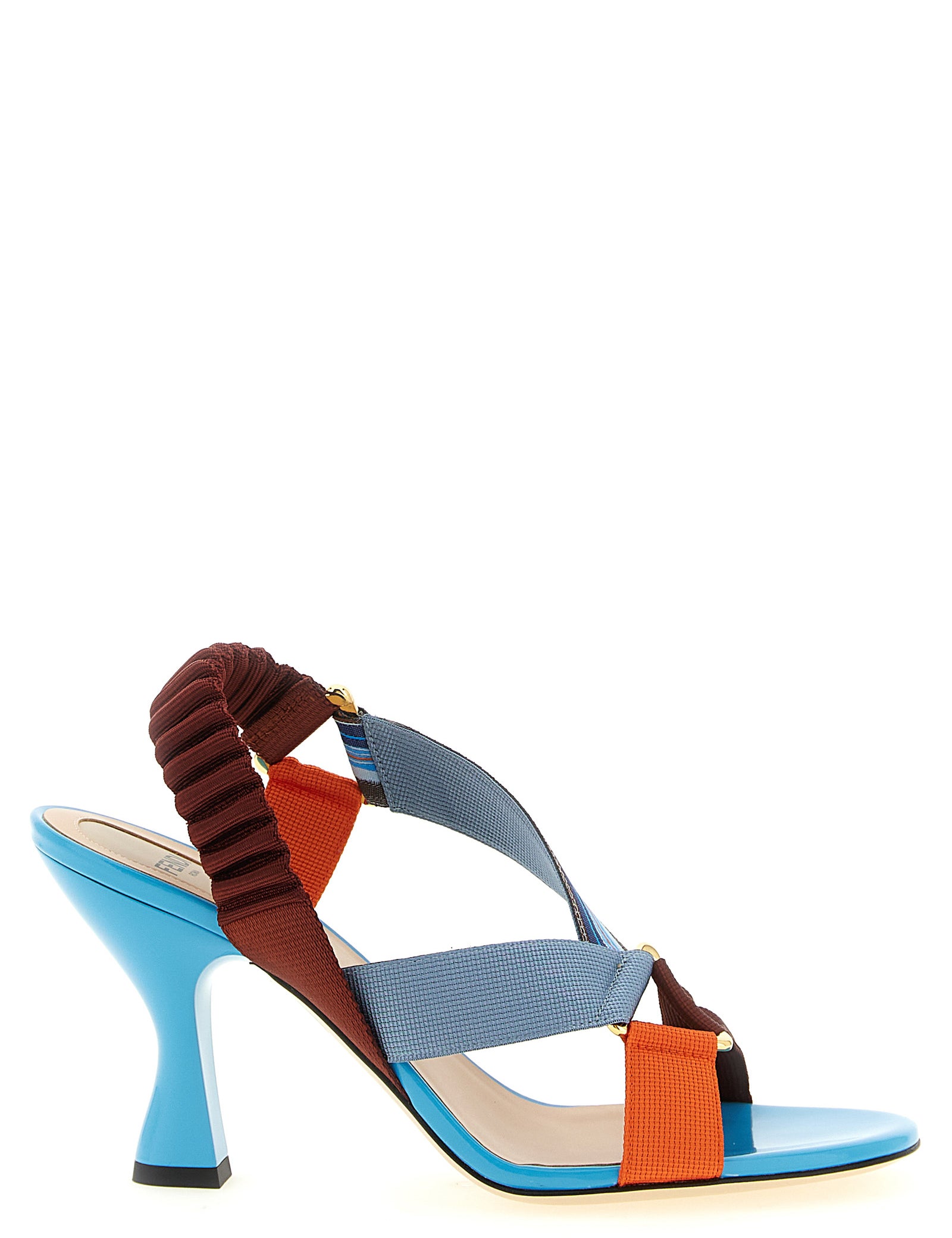 Fendi Multicolor Viscose Strap-On Sandals
