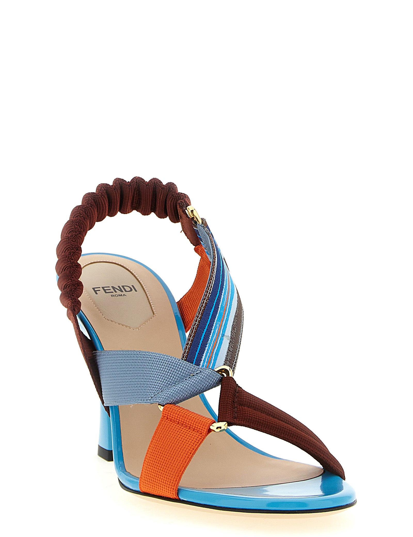 Fendi Multicolor Viscose Strap-On Sandals