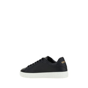 Versace Black Calf Leather Low Top Sneakers