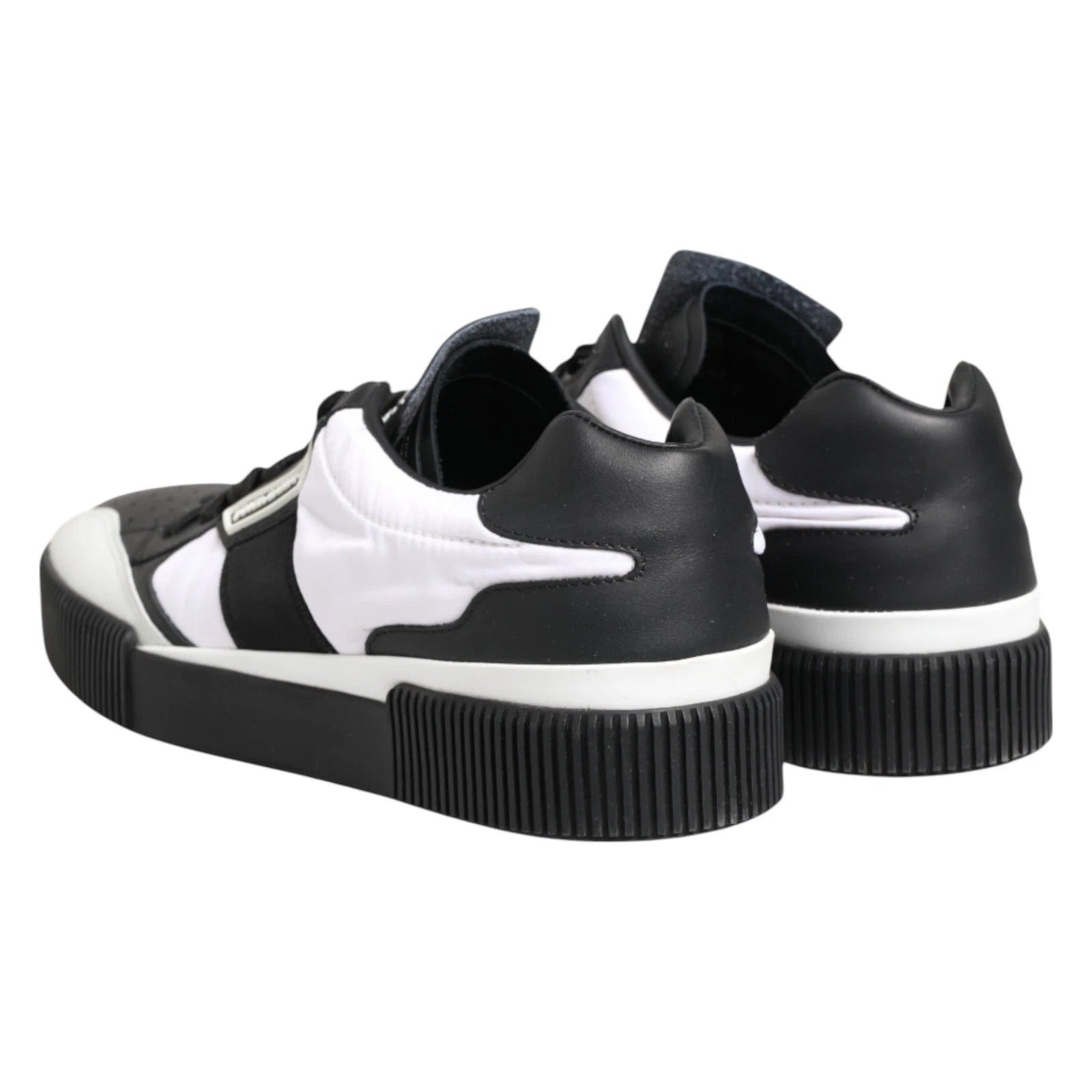 Dolce & Gabbana Black White Leather Sneakers