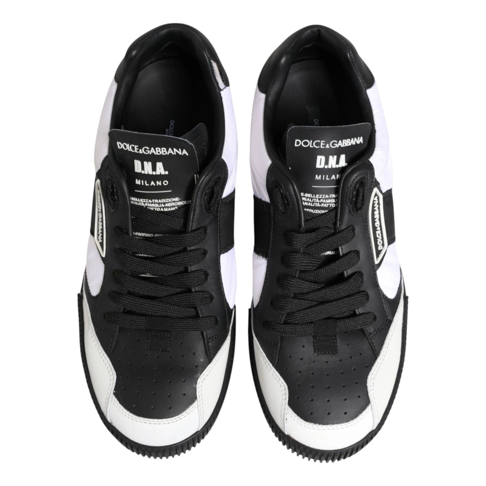 Dolce & Gabbana Black White Leather Sneakers