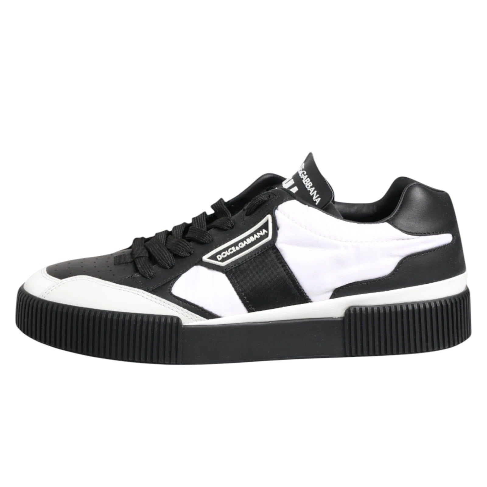 Dolce & Gabbana Black White Leather Sneakers