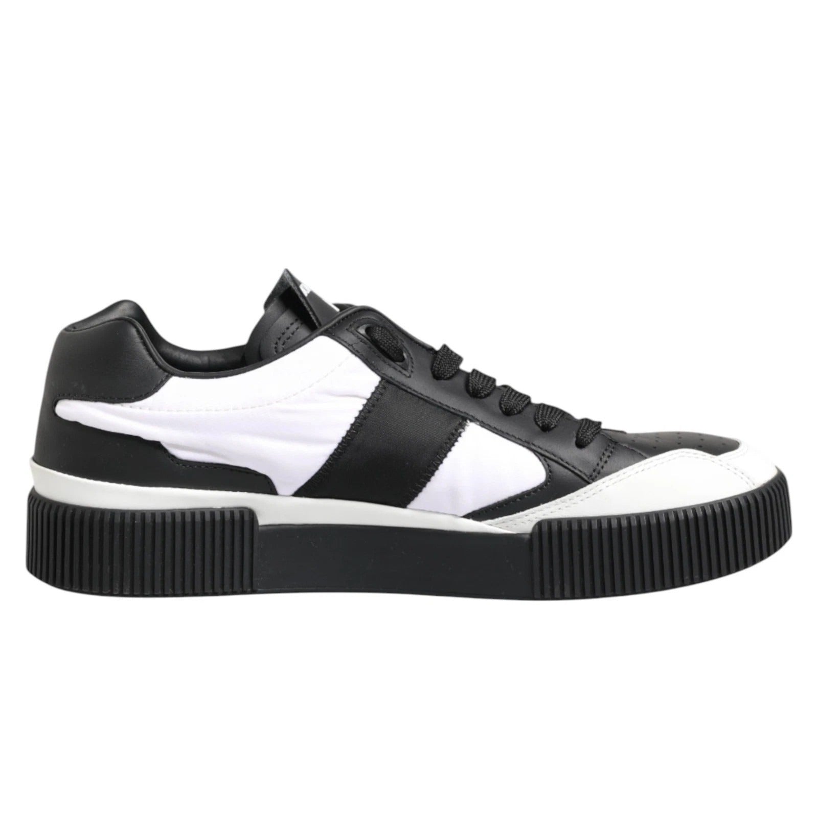 Dolce & Gabbana Black White Leather Sneakers