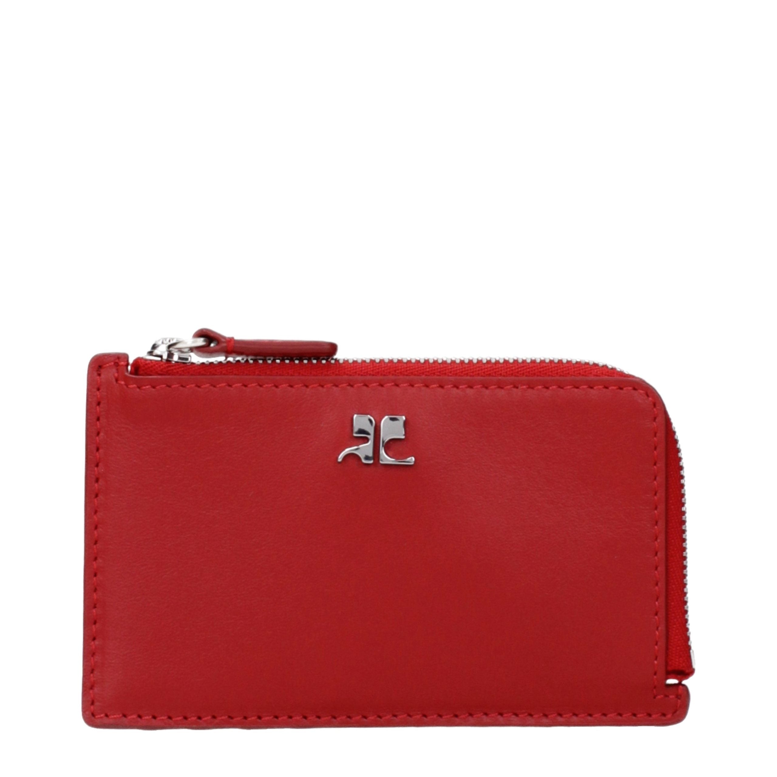 Courrèges Red Leather Coin Purse