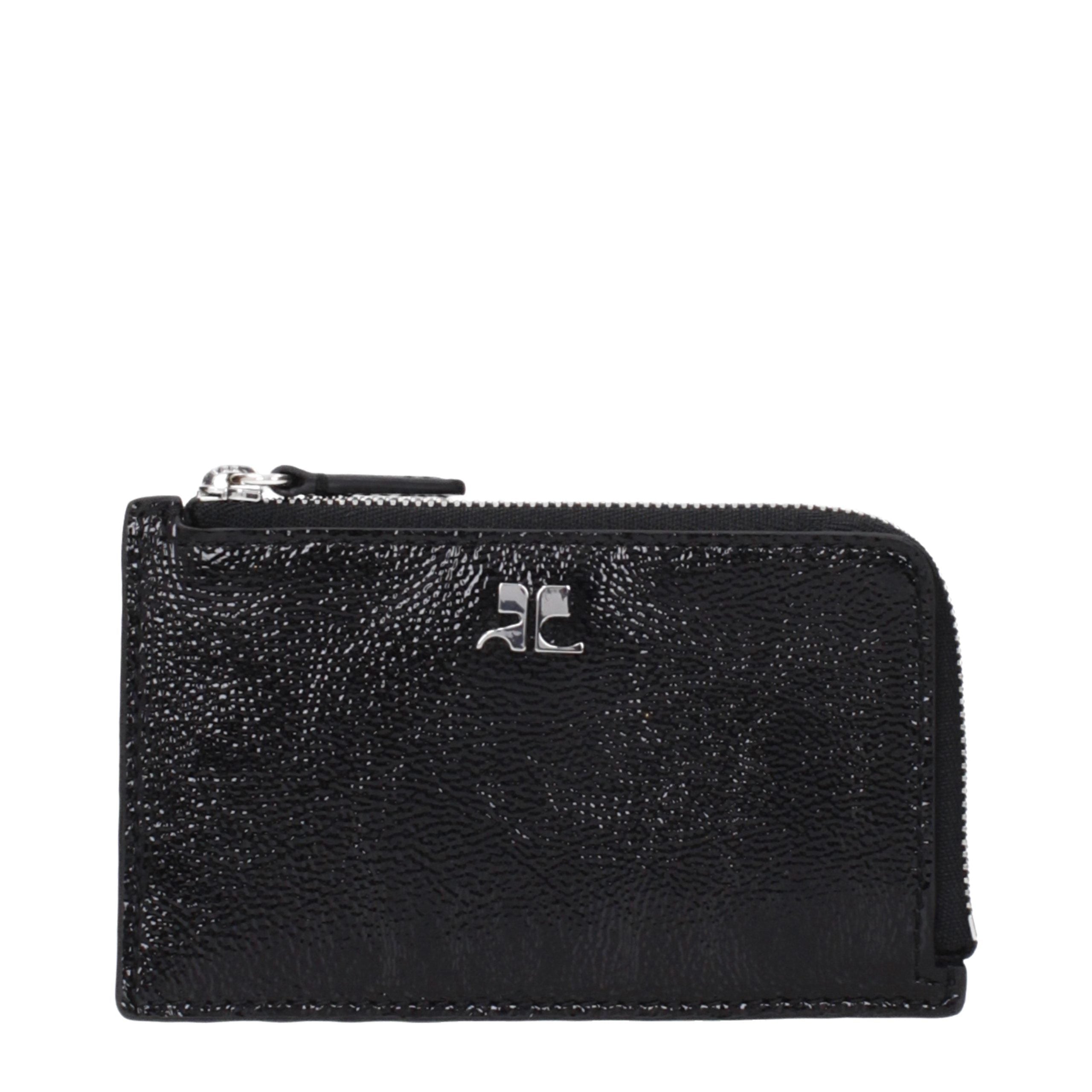 Courrèges Black Leather Coin Purse