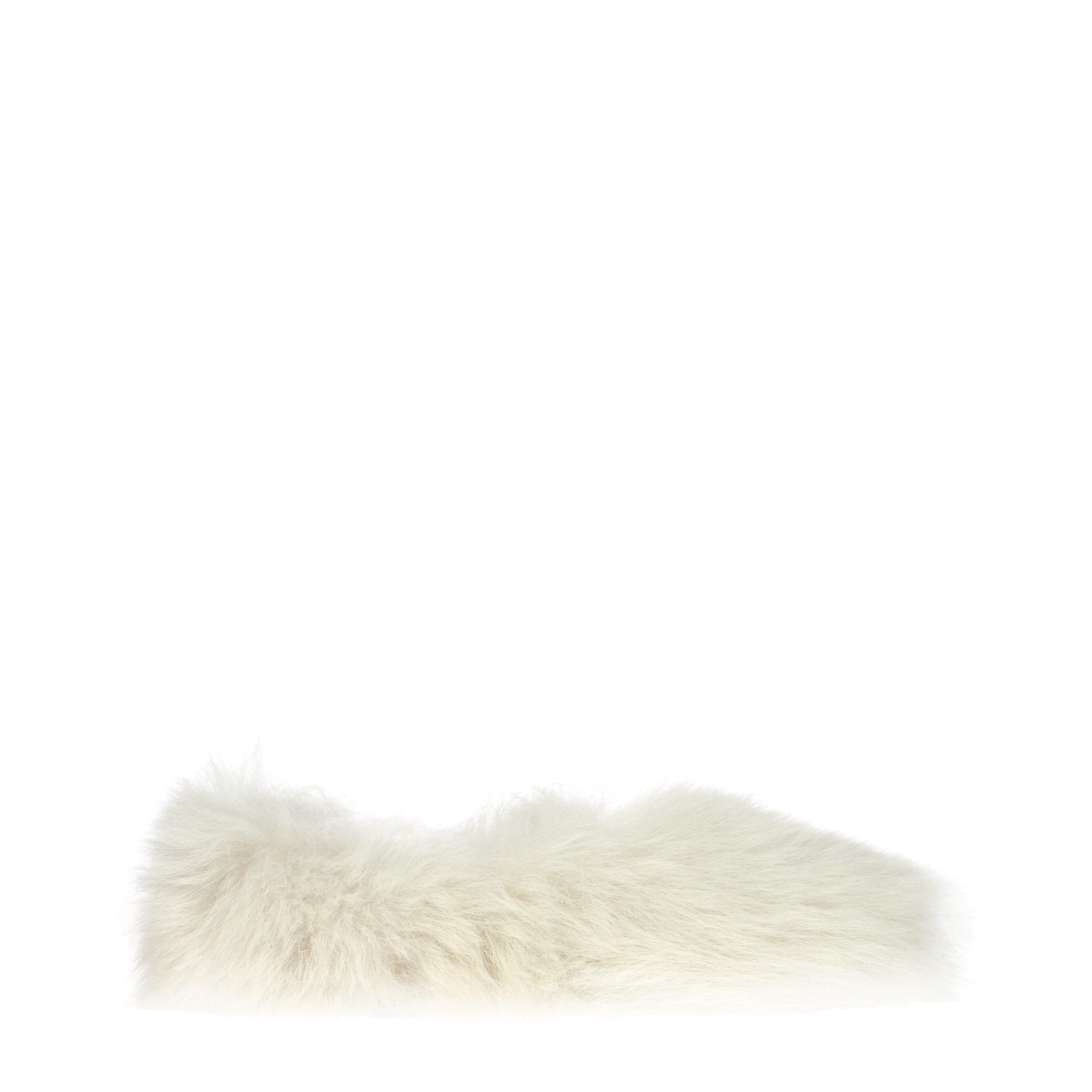 Jil Sander White Eco Fur Slippers