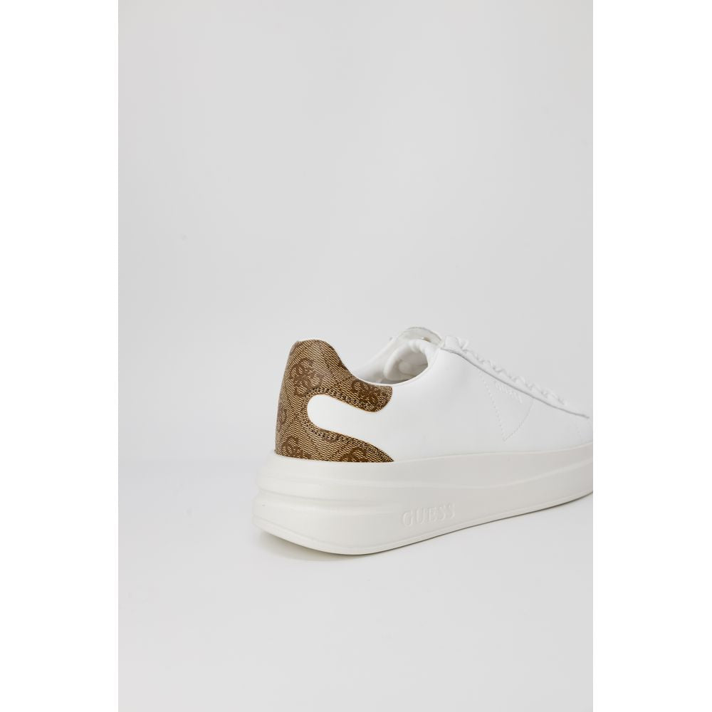 Guess White Polyurethane Low Top Sneakers