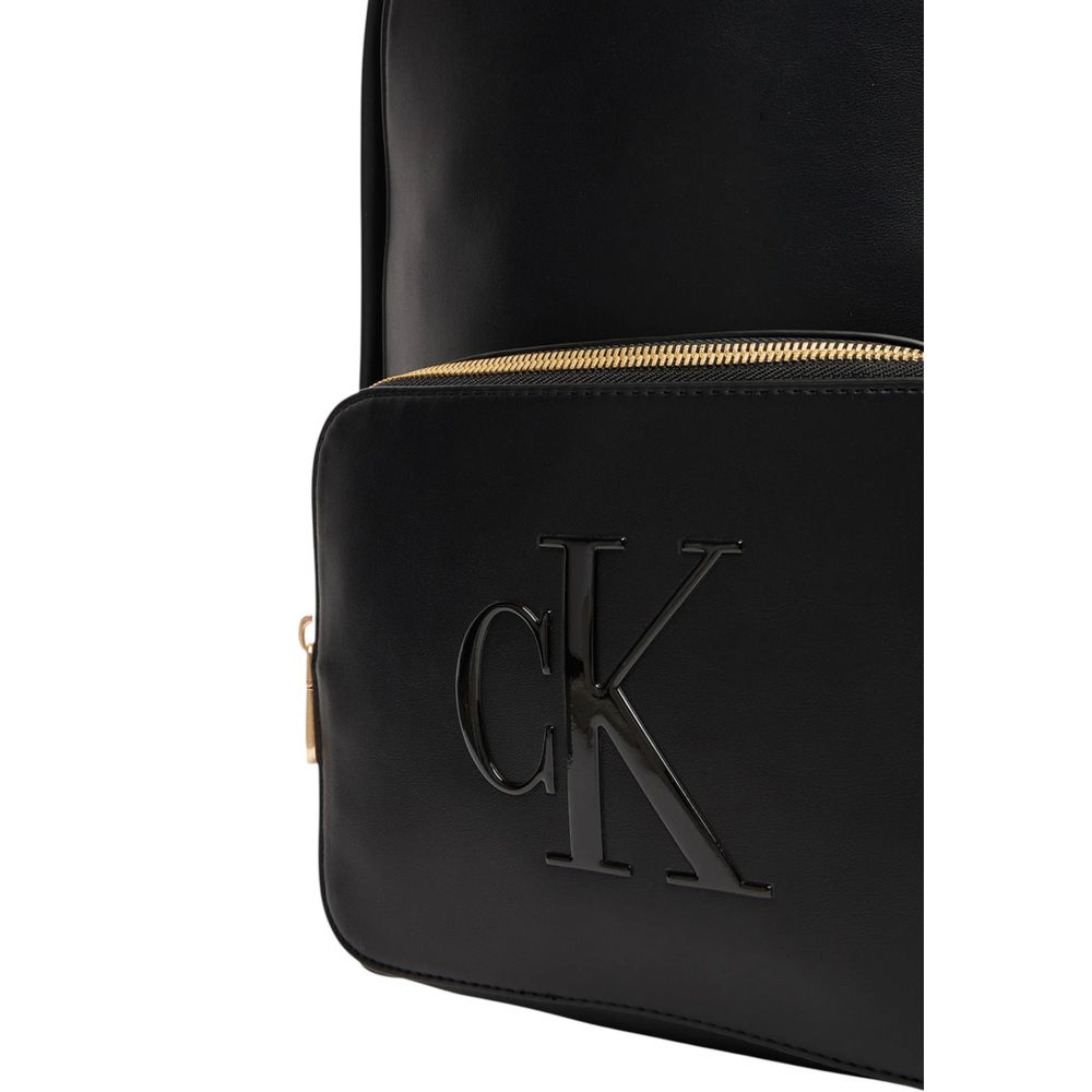 Calvin Klein Black Polyurethane Backpack