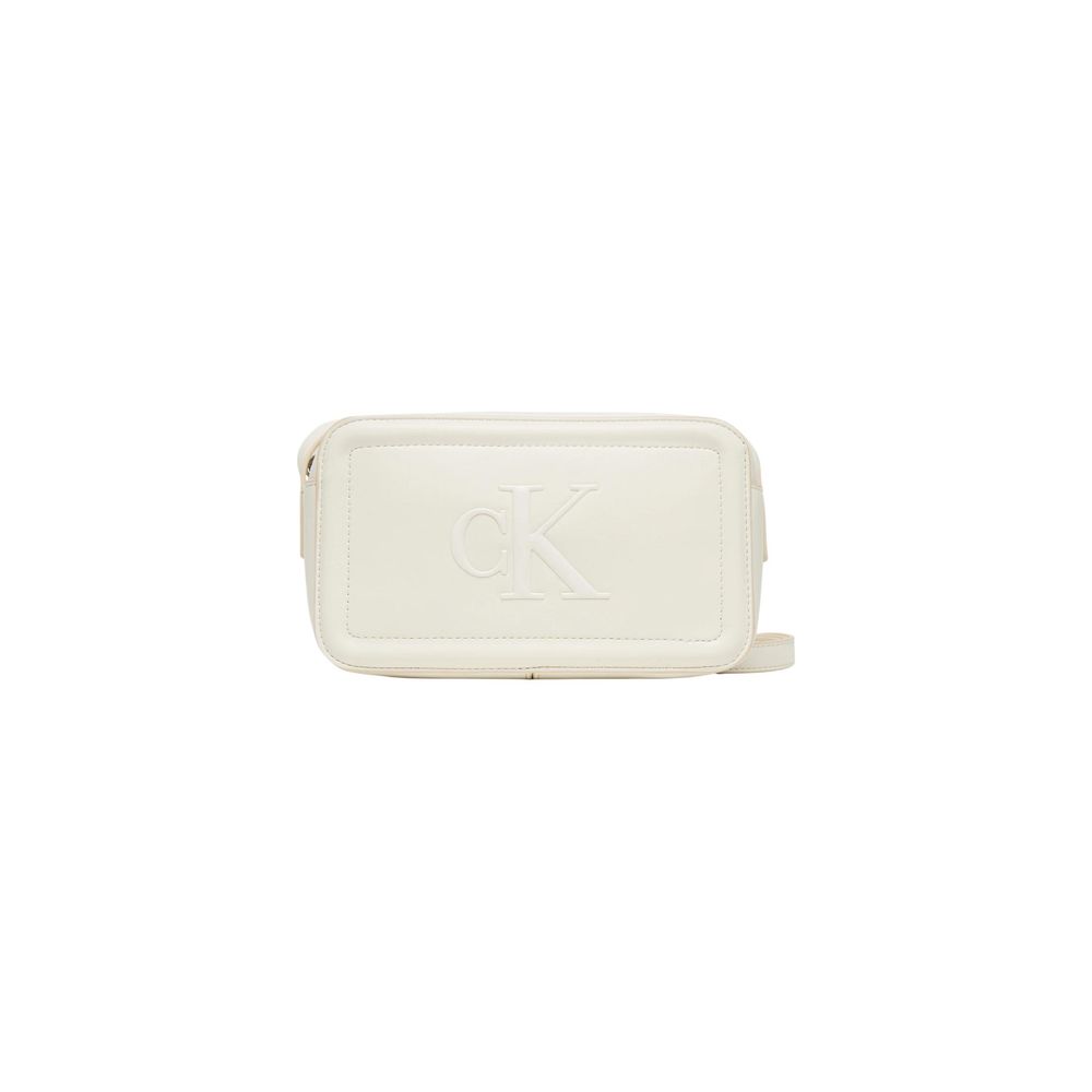 Calvin Klein White Polyurethane Camera Bag