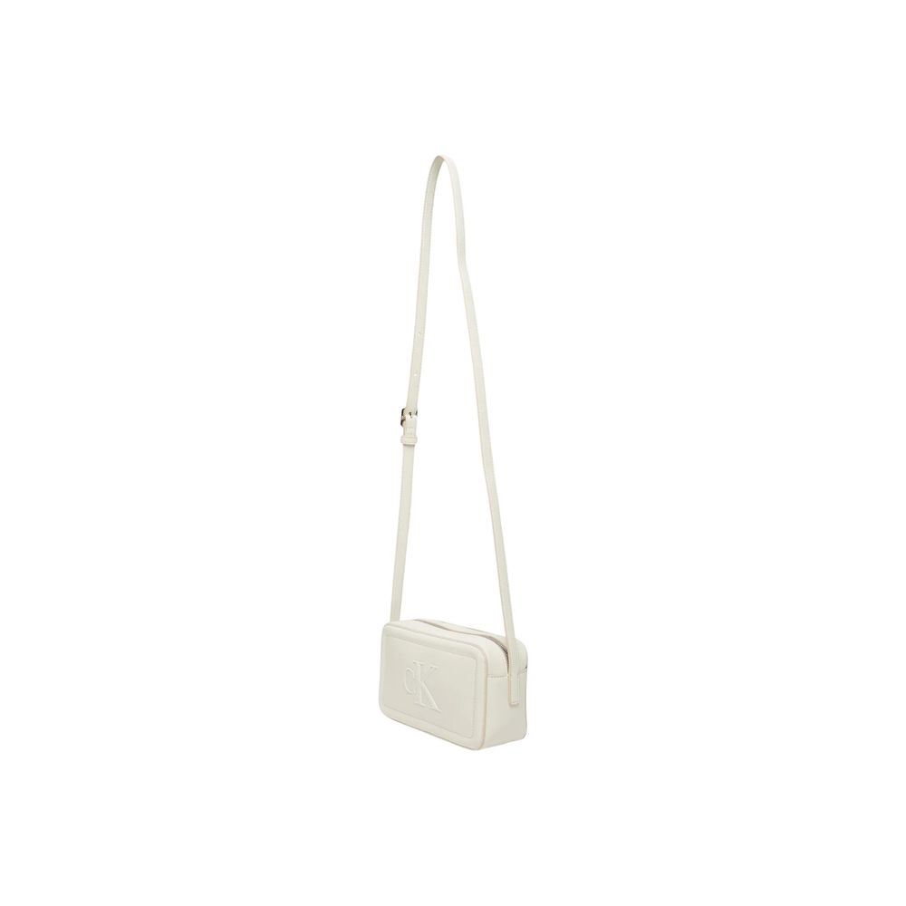 Calvin Klein White Polyurethane Camera Bag