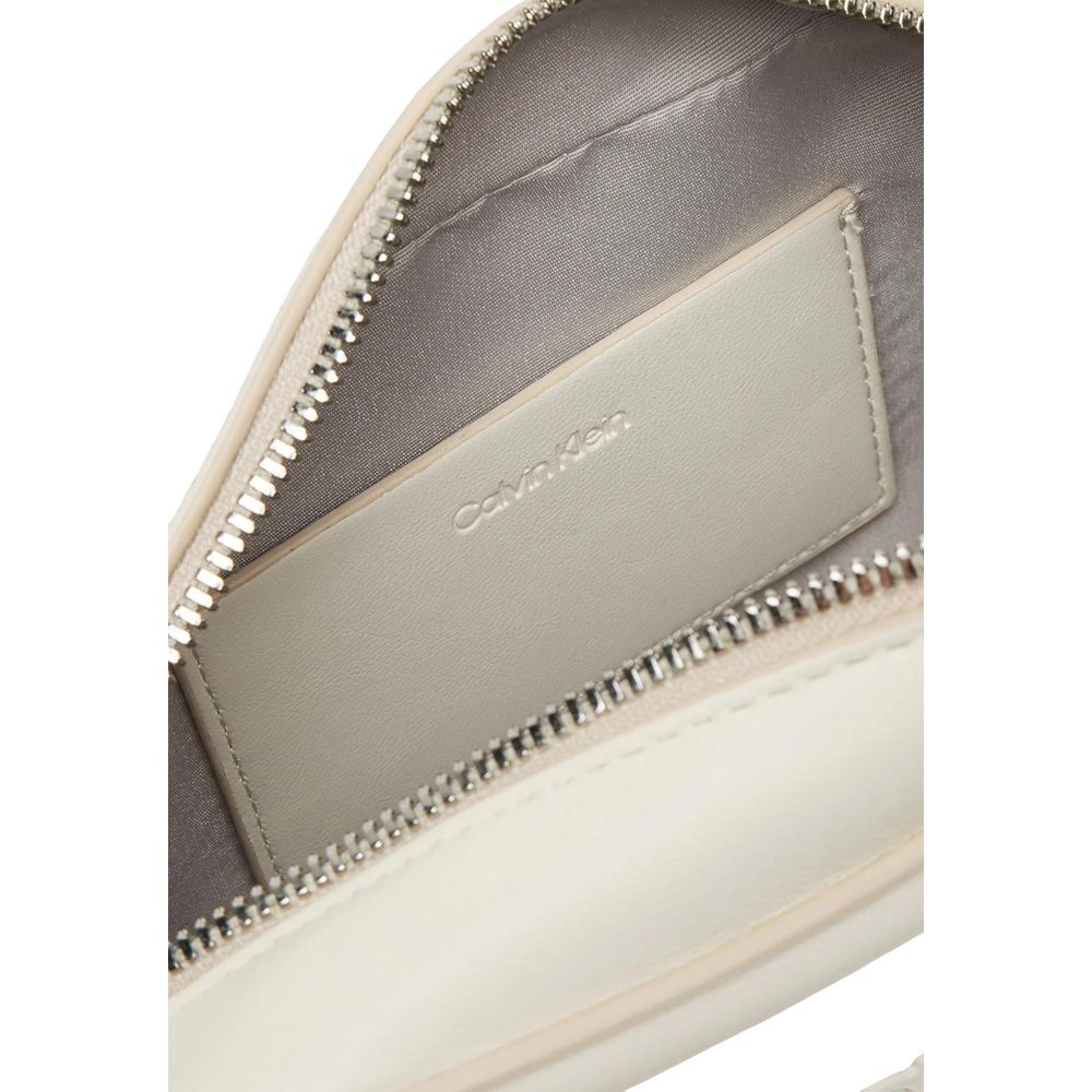Calvin Klein White Polyurethane Camera Bag