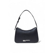 Karl Lagerfeld Black Faux Leather Shoulder Bag