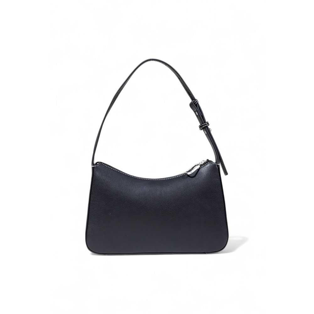 Karl Lagerfeld Black Faux Leather Shoulder Bag