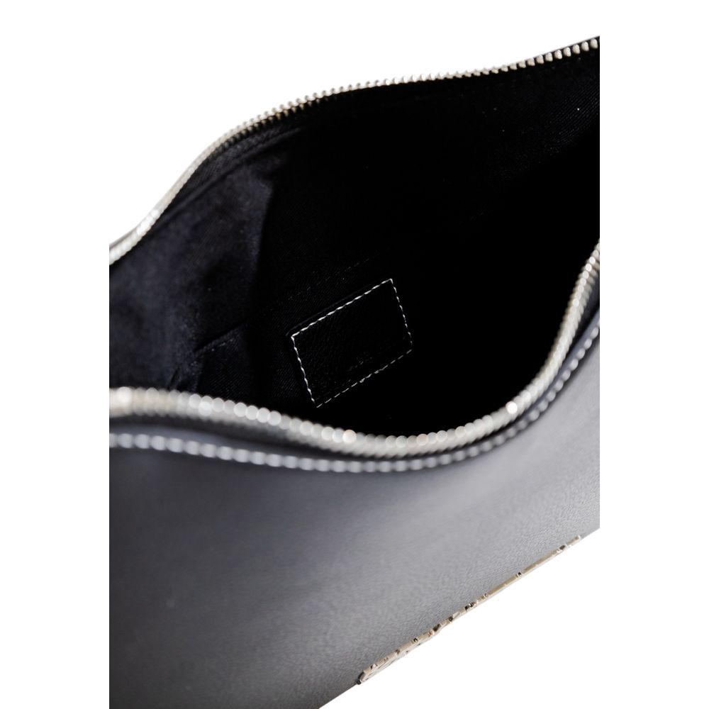 Karl Lagerfeld Black Faux Leather Shoulder Bag