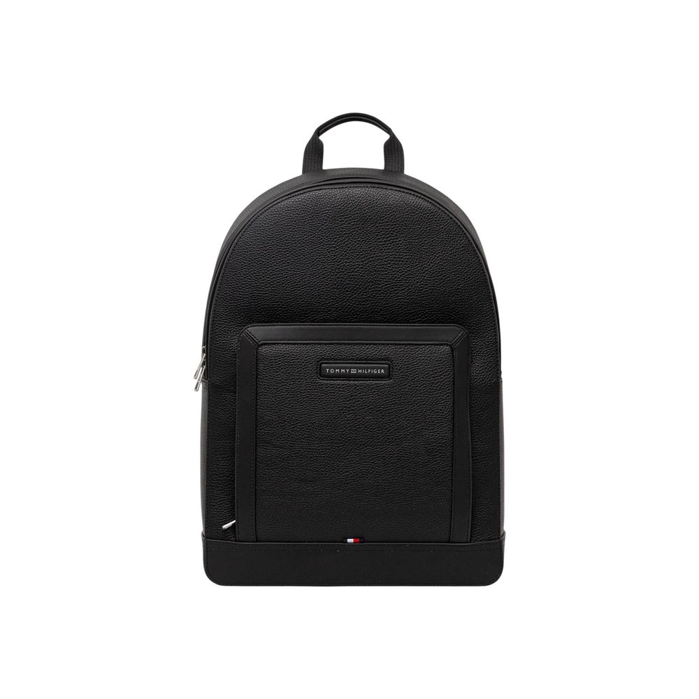 Tommy Hilfiger Black Polyurethane Backpacks