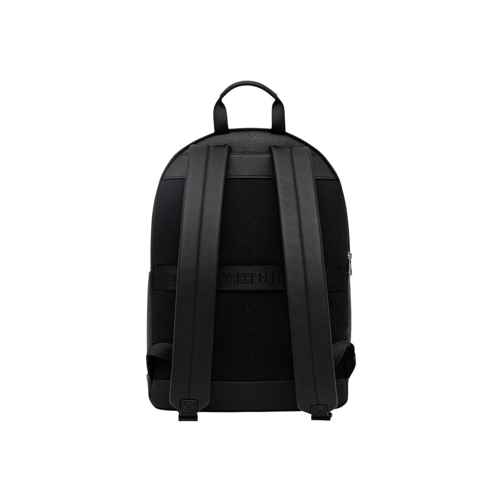Tommy Hilfiger Black Polyurethane Backpacks