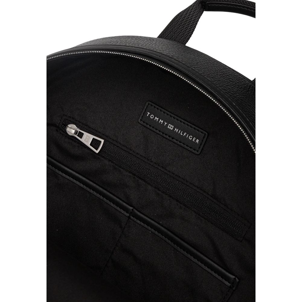 Tommy Hilfiger Black Polyurethane Backpacks