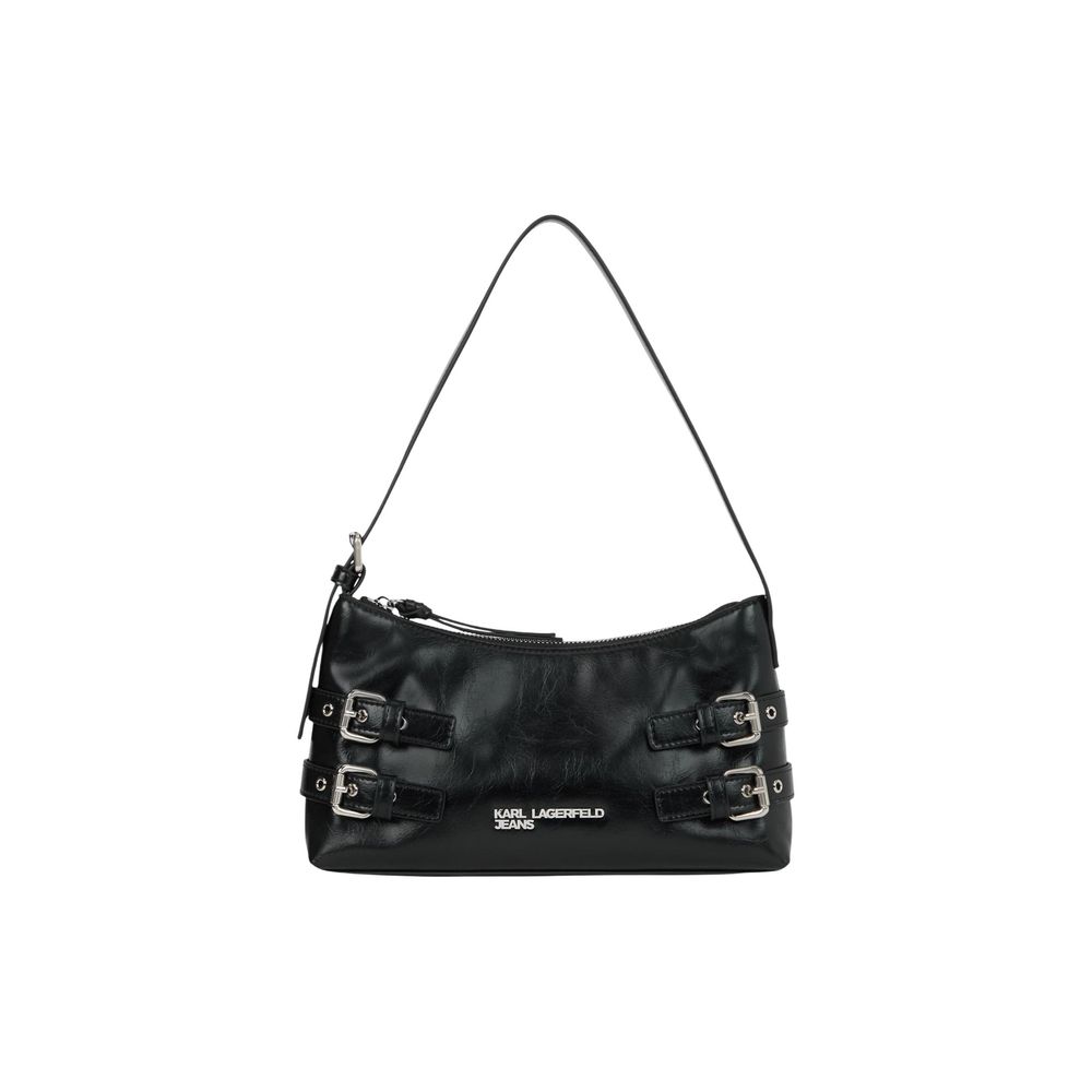Karl Lagerfeld Black Polyurethane Shoulder Bag