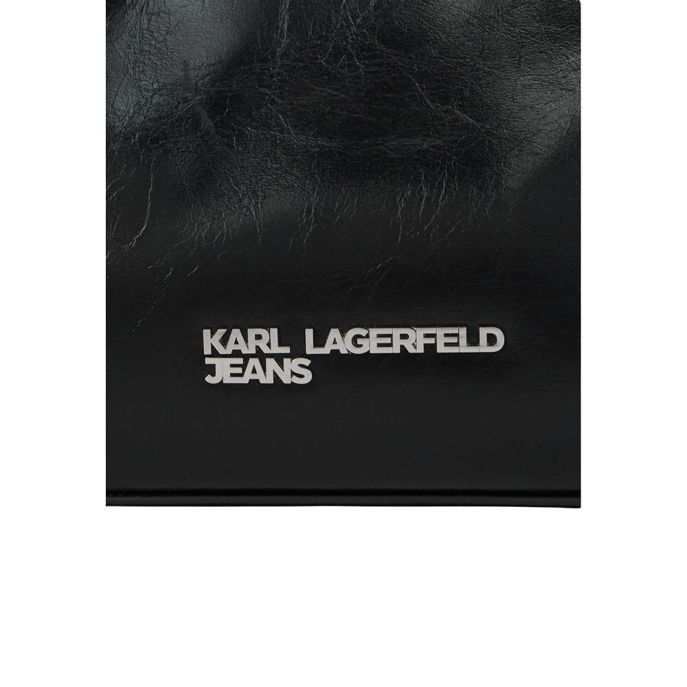 Karl Lagerfeld Black Polyurethane Shoulder Bag