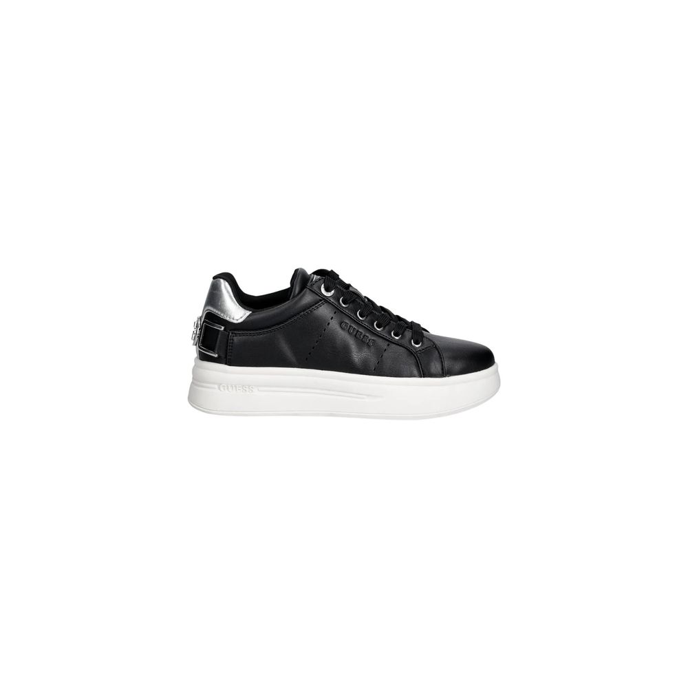 Guess Black Polyurethane Platform Sneakers