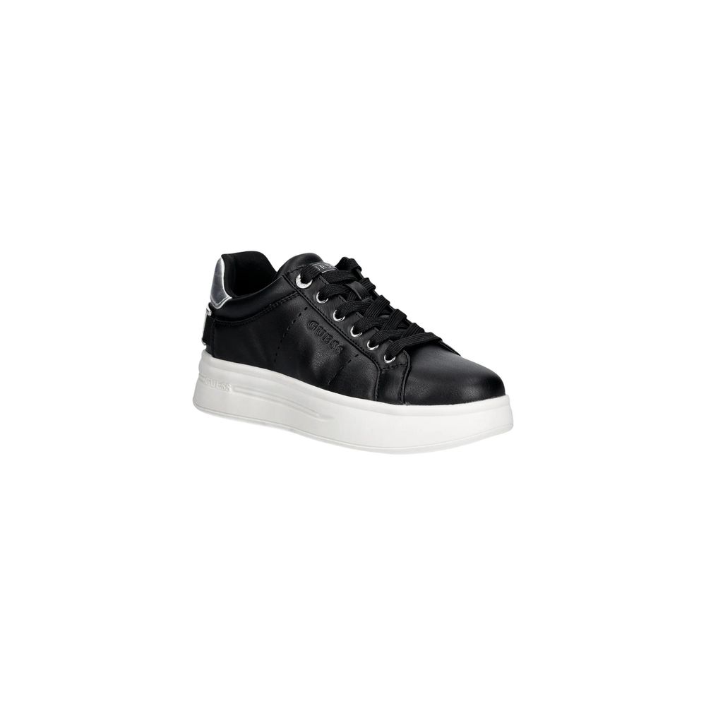 Guess Black Polyurethane Platform Sneakers