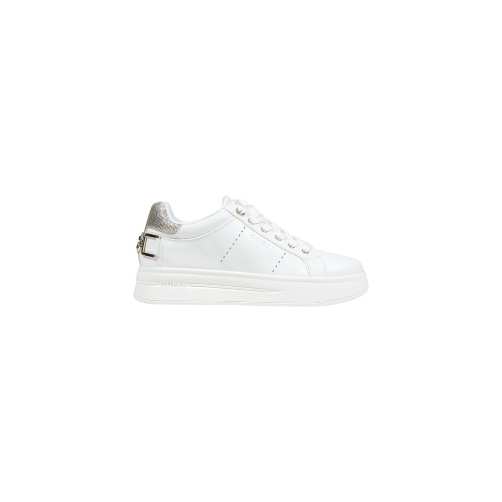 Guess White Polyurethane Platform Sneakers