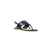 Liu Jo Black Leather Flat Sandals