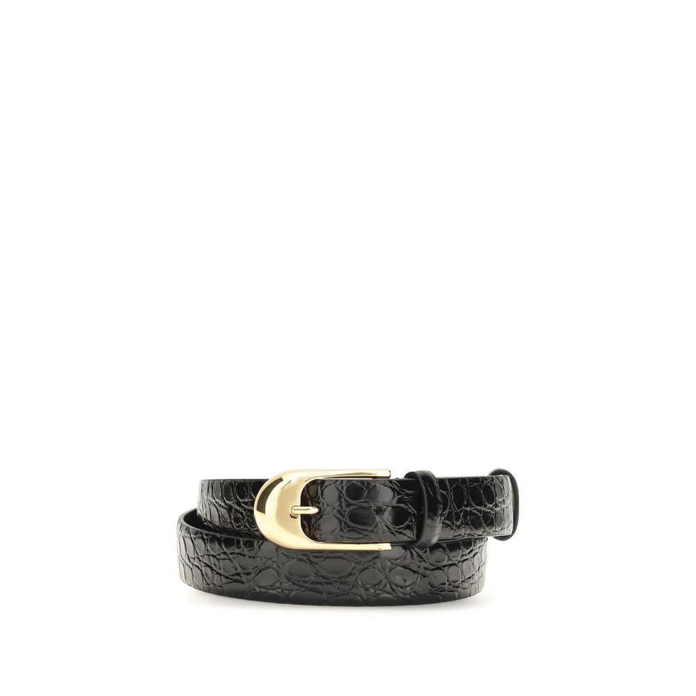Khaite Black Calf Leather Belt