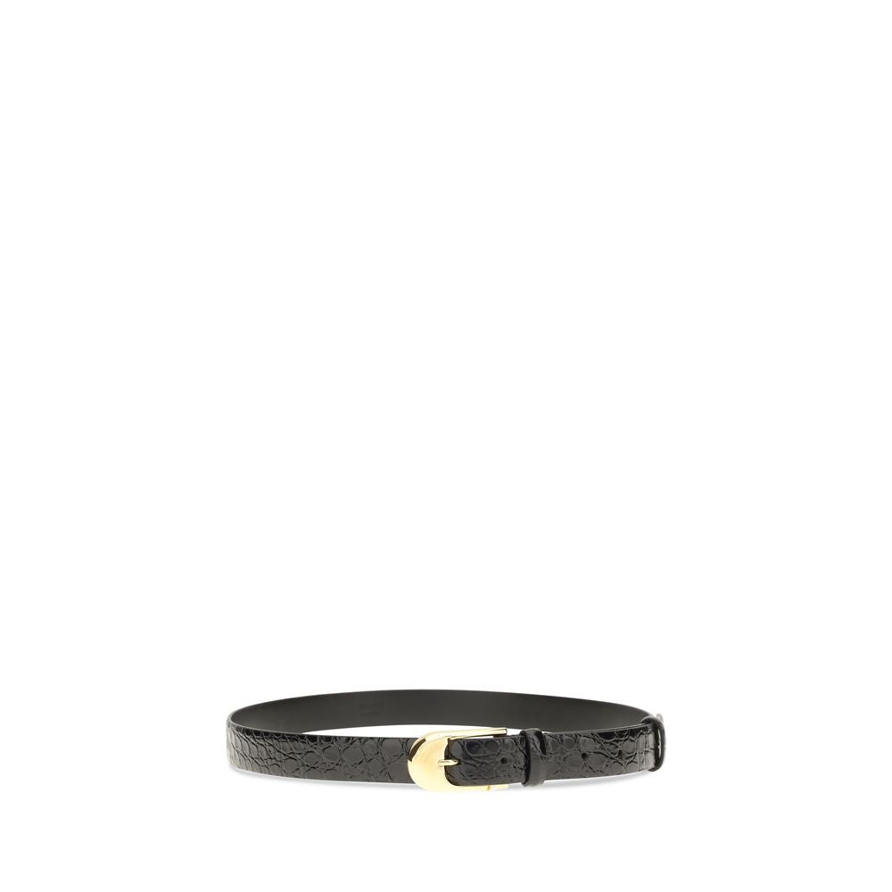 Khaite Black Calf Leather Belt