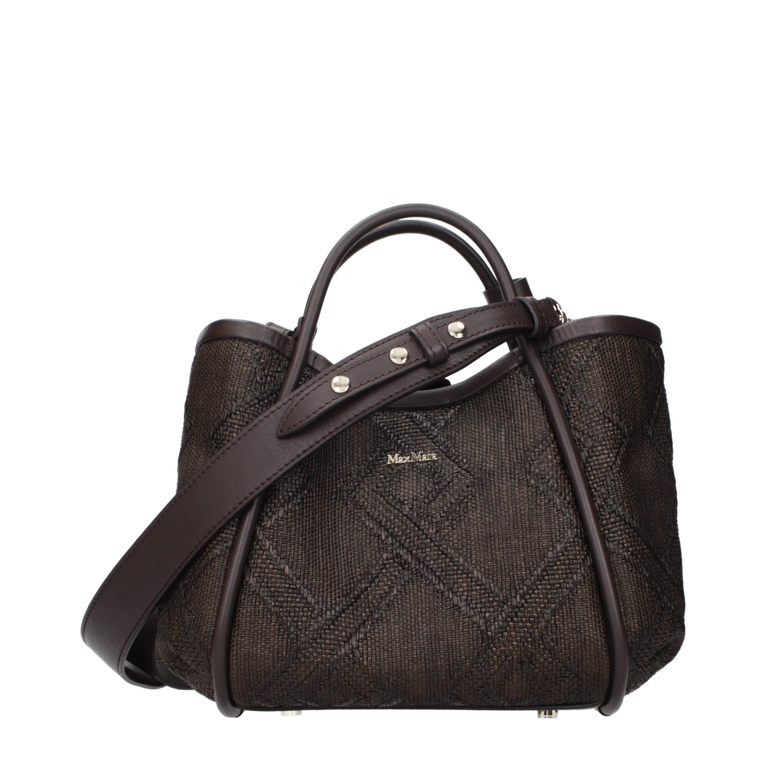 Max Mara Brown Raffia Handbags