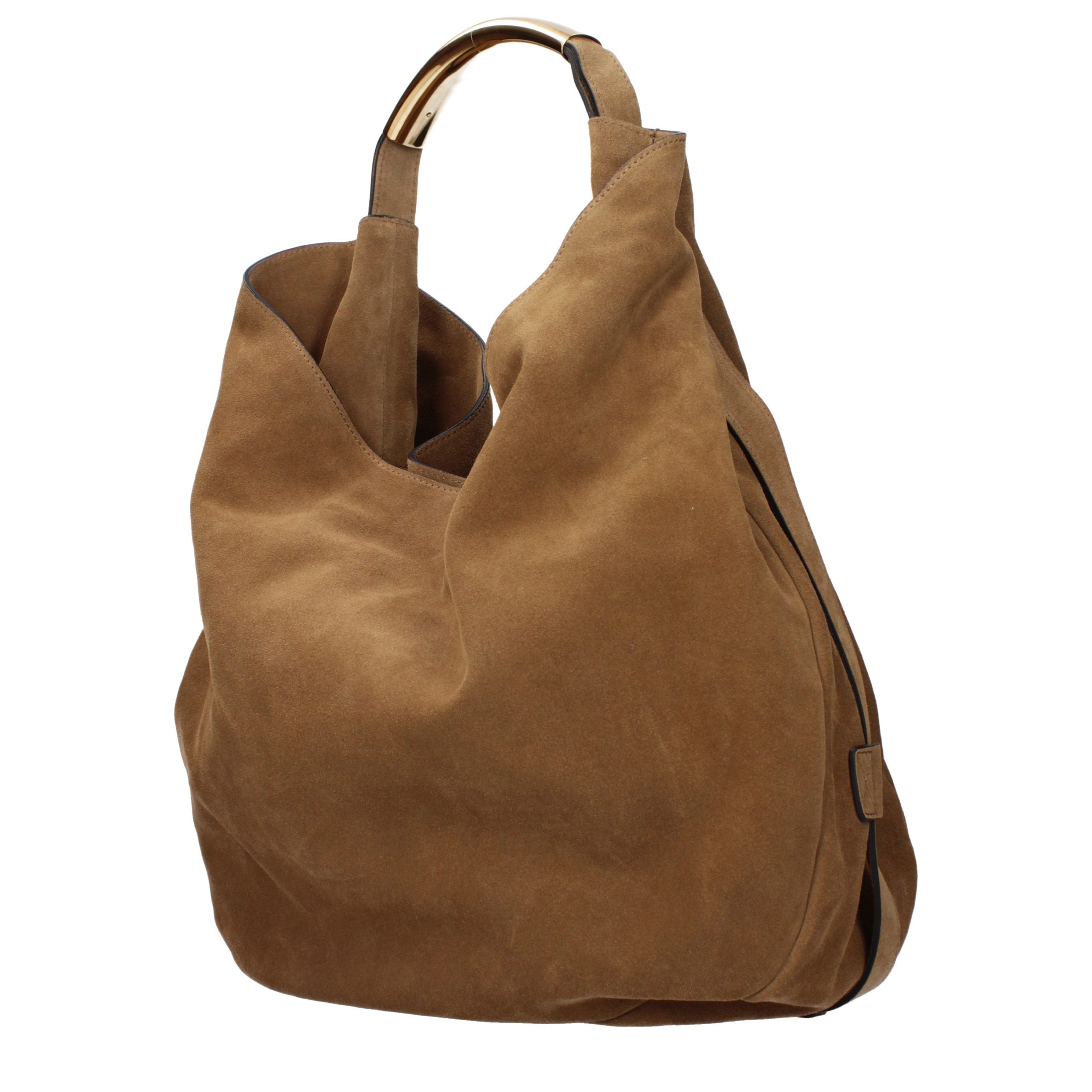 Moschino Brown Suede Shoulder Bag
