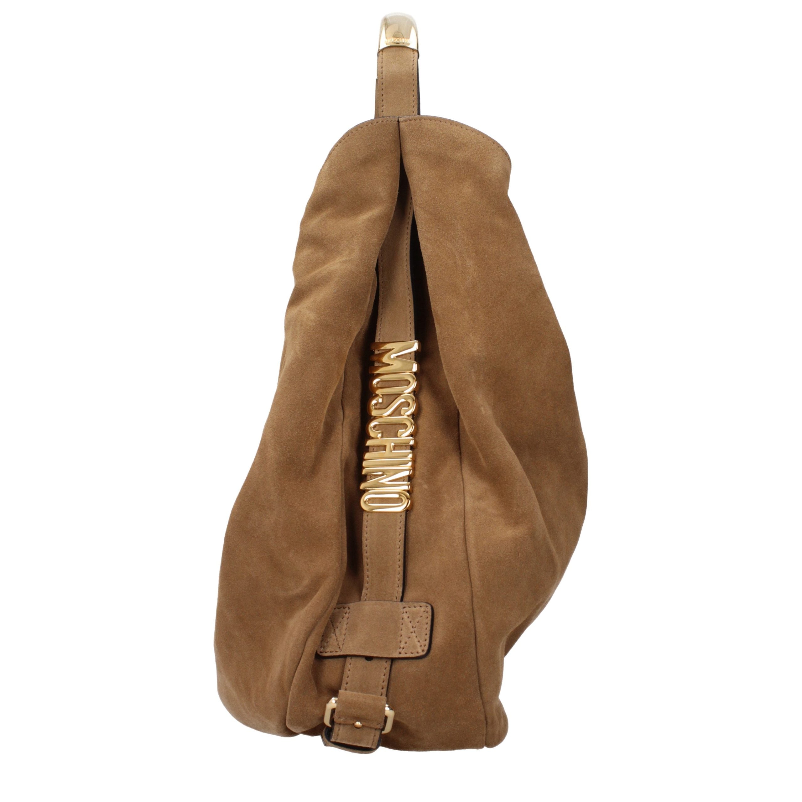 Moschino Brown Suede Shoulder Bag