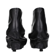 The Attico Black Leather Ankle Boots