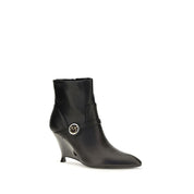 PINKO Black Calf Leather Ankle Boots