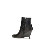PINKO Black Calf Leather Ankle Boots