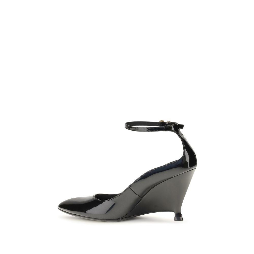 PINKO Black Calf Leather Platform Pumps