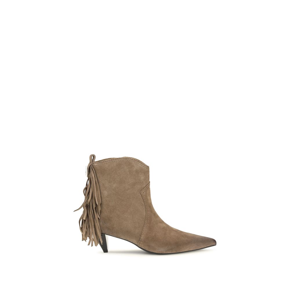 PINKO Beige Calf Leather Ankle Boots