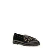 PINKO Black Calf Leather Loafers