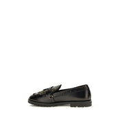 PINKO Black Calf Leather Loafers