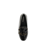 PINKO Black Calf Leather Loafers