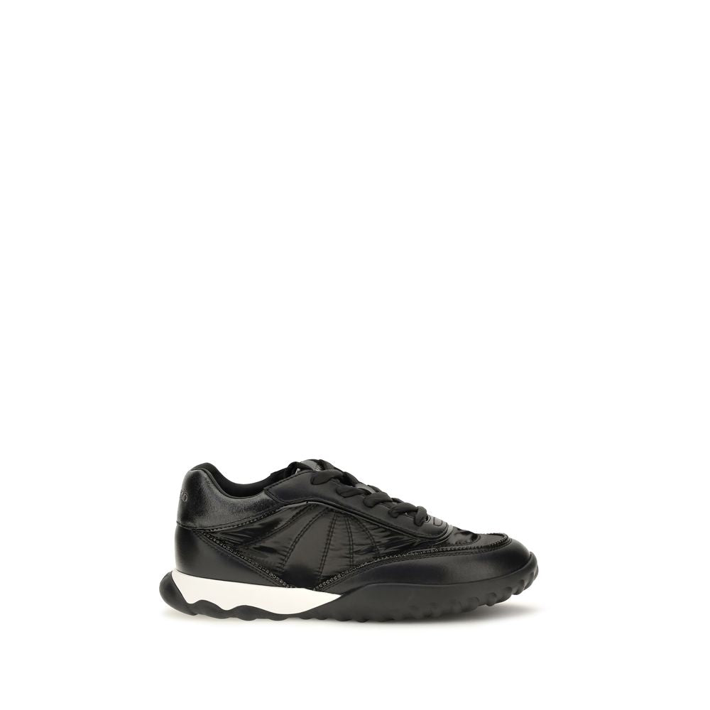 PINKO Black Suede and Fabric Low Top Sneakers