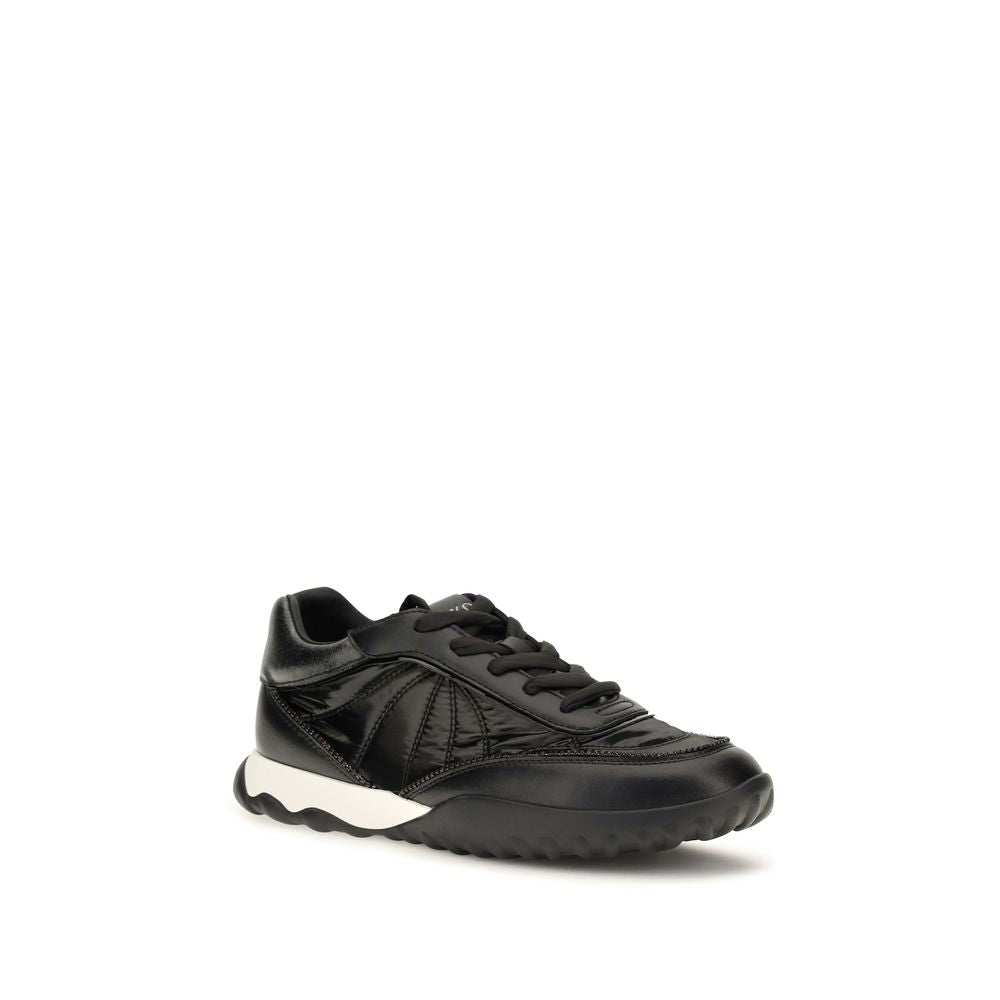 PINKO Black Suede and Fabric Low Top Sneakers