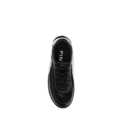 PINKO Black Suede and Fabric Low Top Sneakers