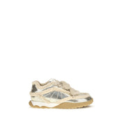 PINKO Silver Calf Leather Chunky Sneakers